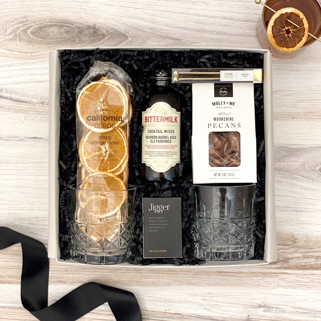 old_Fashioned_corporate_gifting_cocktail_bourbon_mixer-jigger_ Nuts-sparrow_box_co